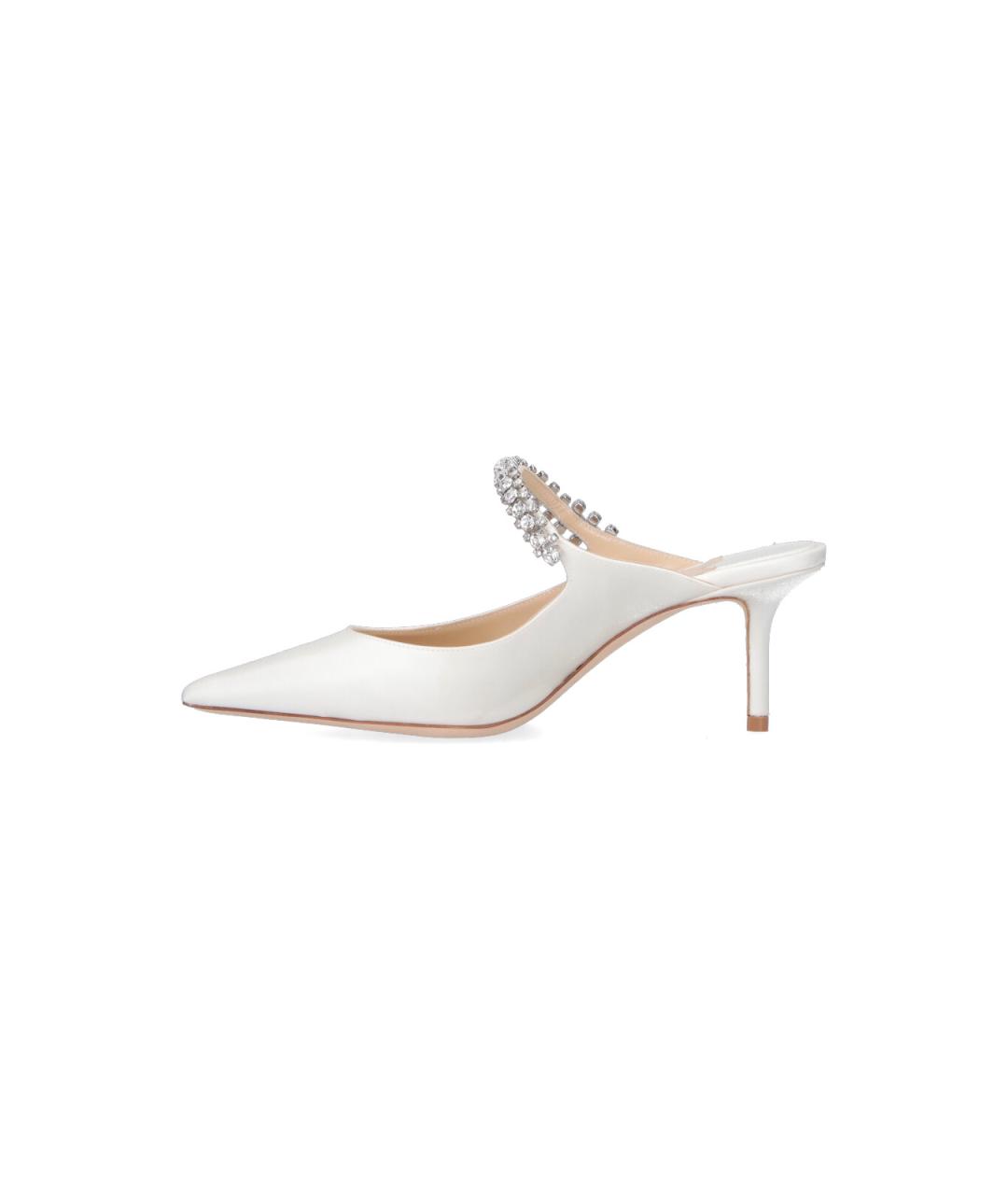 JIMMY CHOO Белые кожаные мюли, фото 3