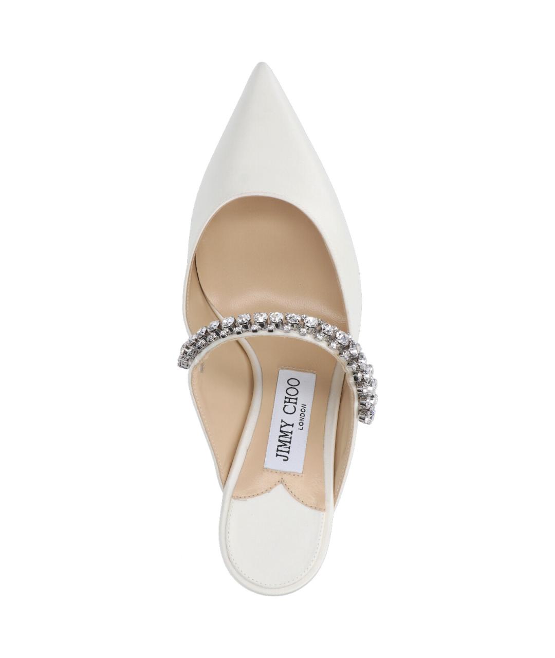 JIMMY CHOO Белые кожаные мюли, фото 5