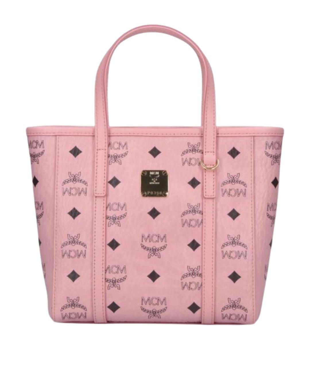 MCM Розовая сумка тоут из искусственной кожи, фото 6