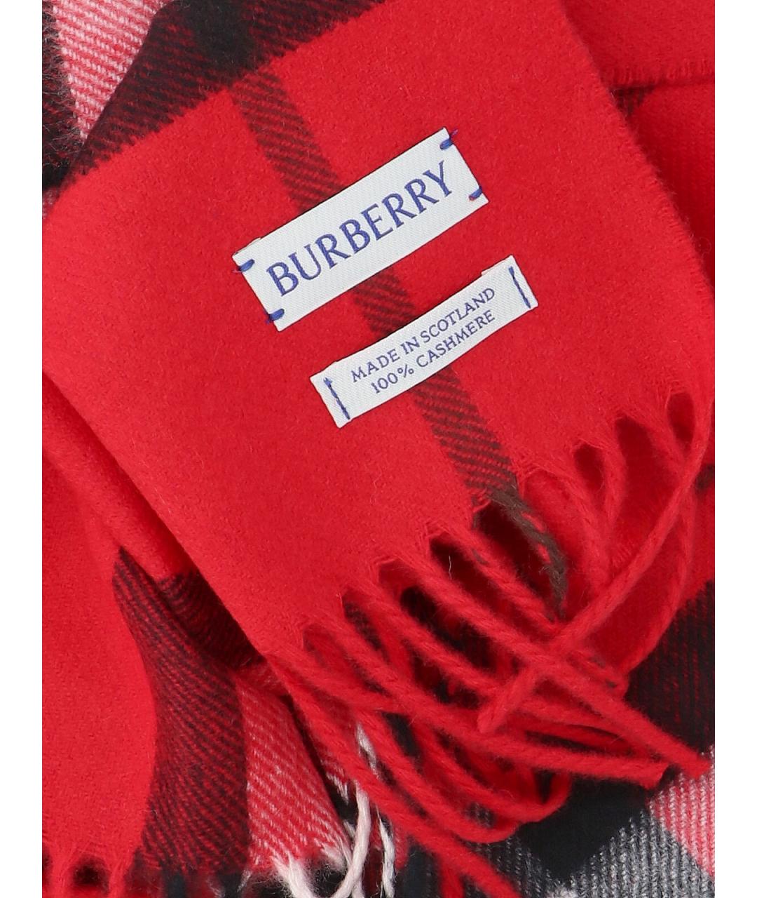 BURBERRY Красный кашемировый шарф, фото 3