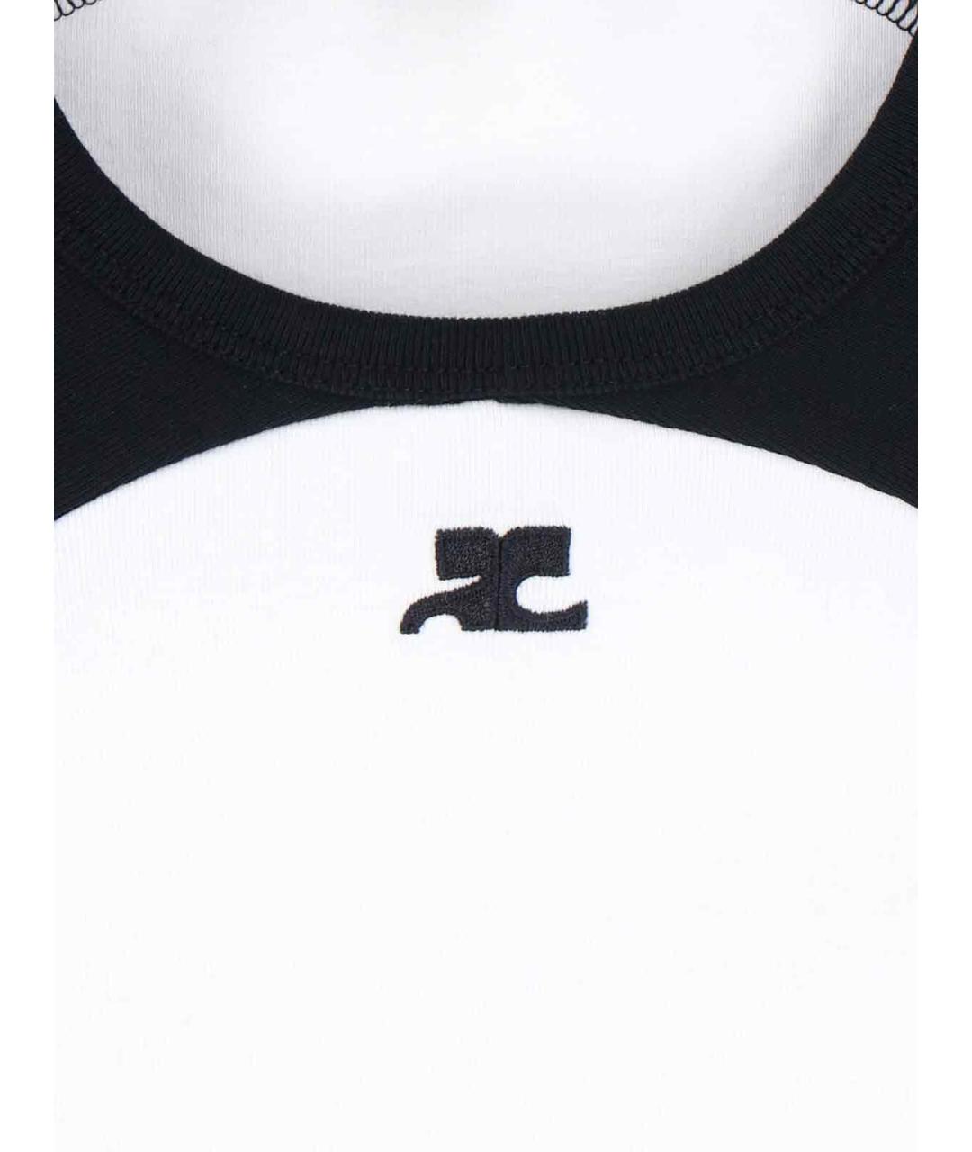 COURREGES Белая хлопковая футболка, фото 3