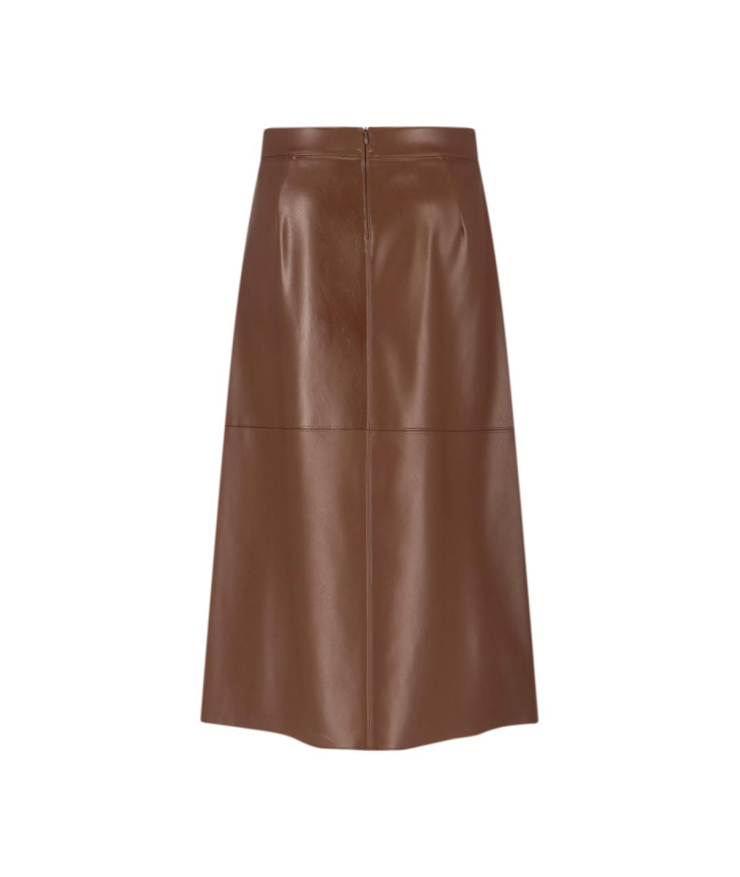 'S MAX MARA Коричневая полиэстеровая юбка миди, фото 2