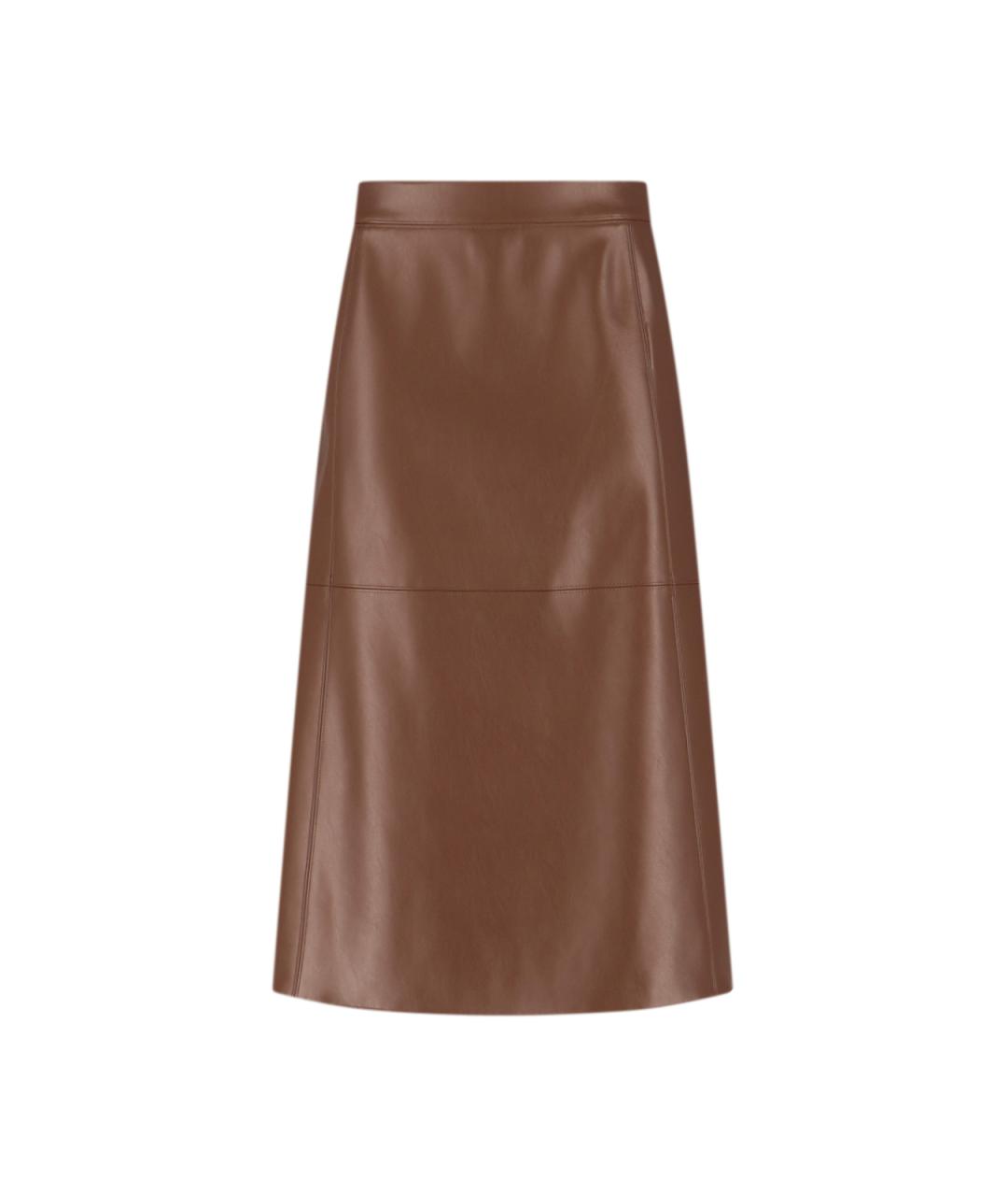 'S MAX MARA Коричневая полиэстеровая юбка миди, фото 1