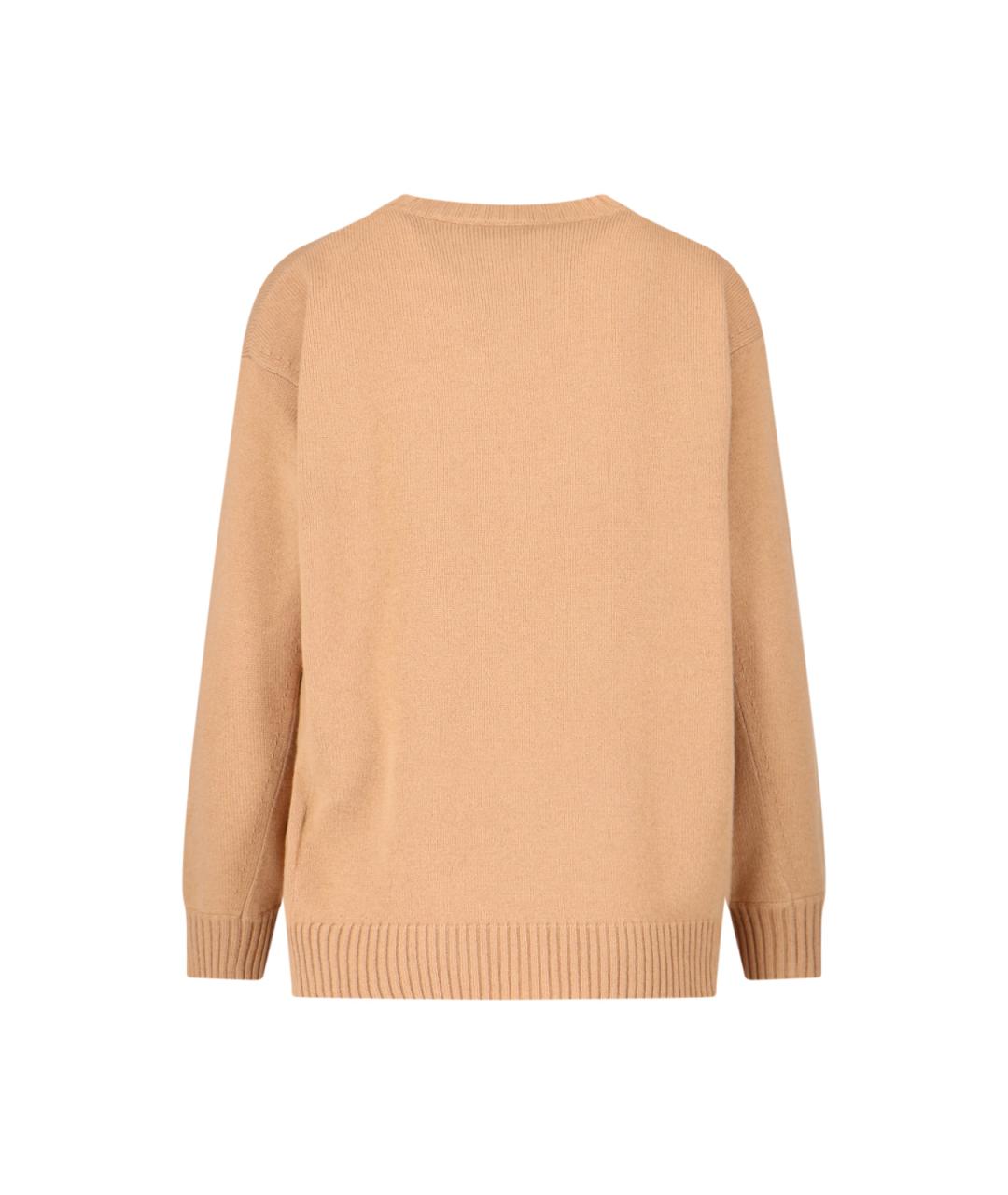 MAX MARA Бежевый шерстяной джемпер / свитер, фото 2