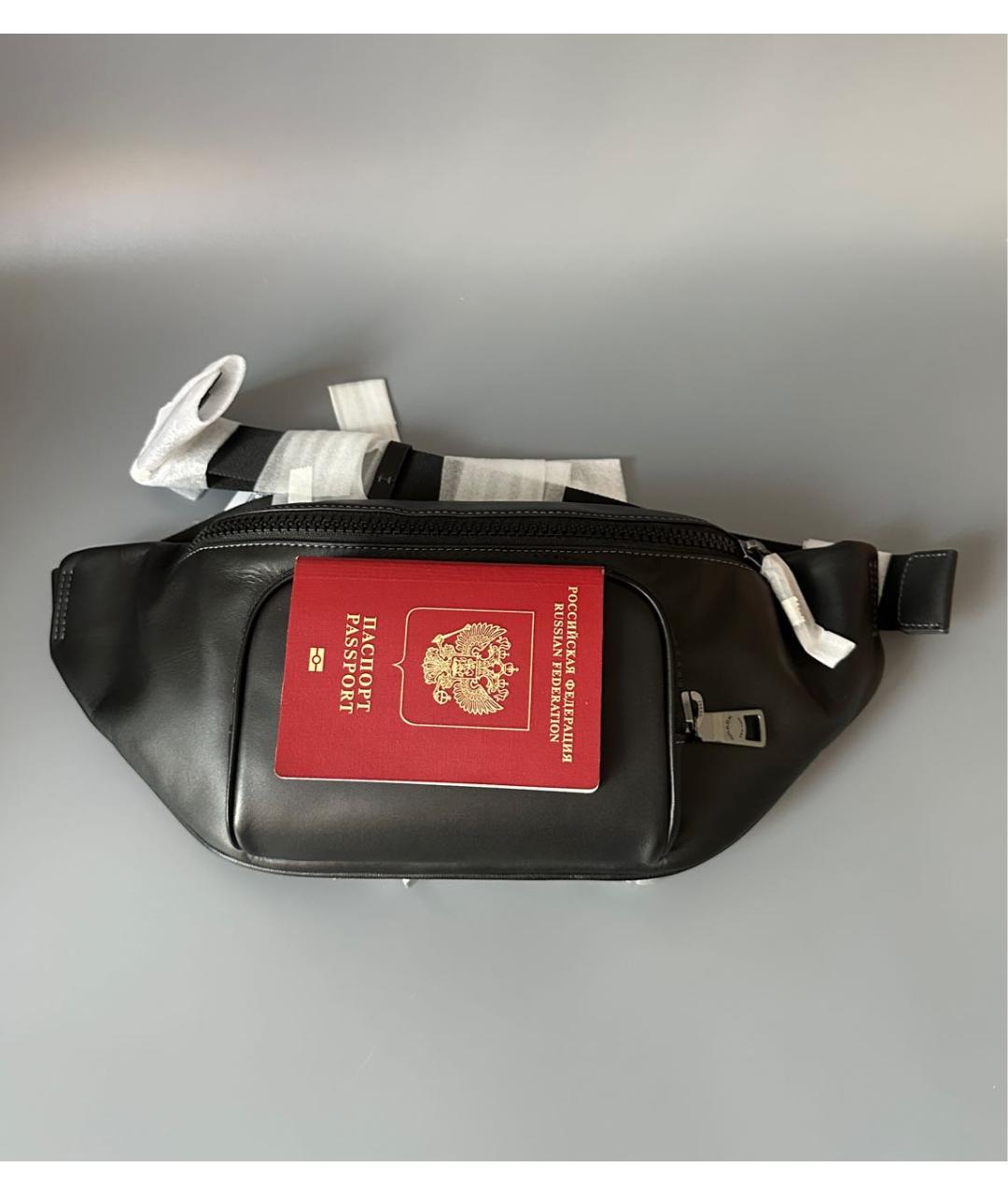 COACH Черная кожаная поясная сумка, фото 5