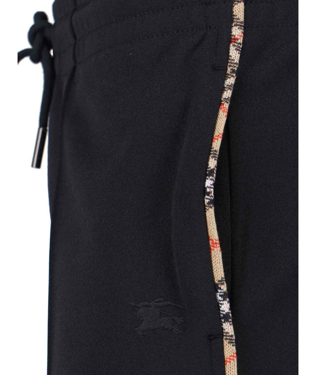 BURBERRY Черные хлопковые прямые брюки, фото 5
