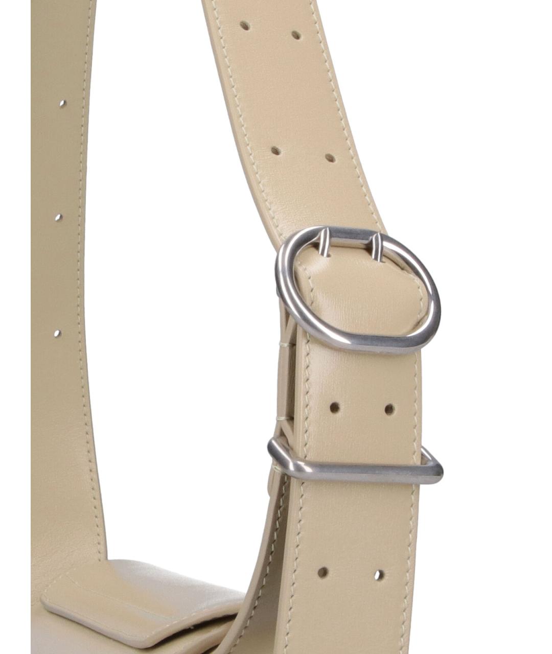 JIL SANDER Бежевая кожаная сумка через плечо, фото 4