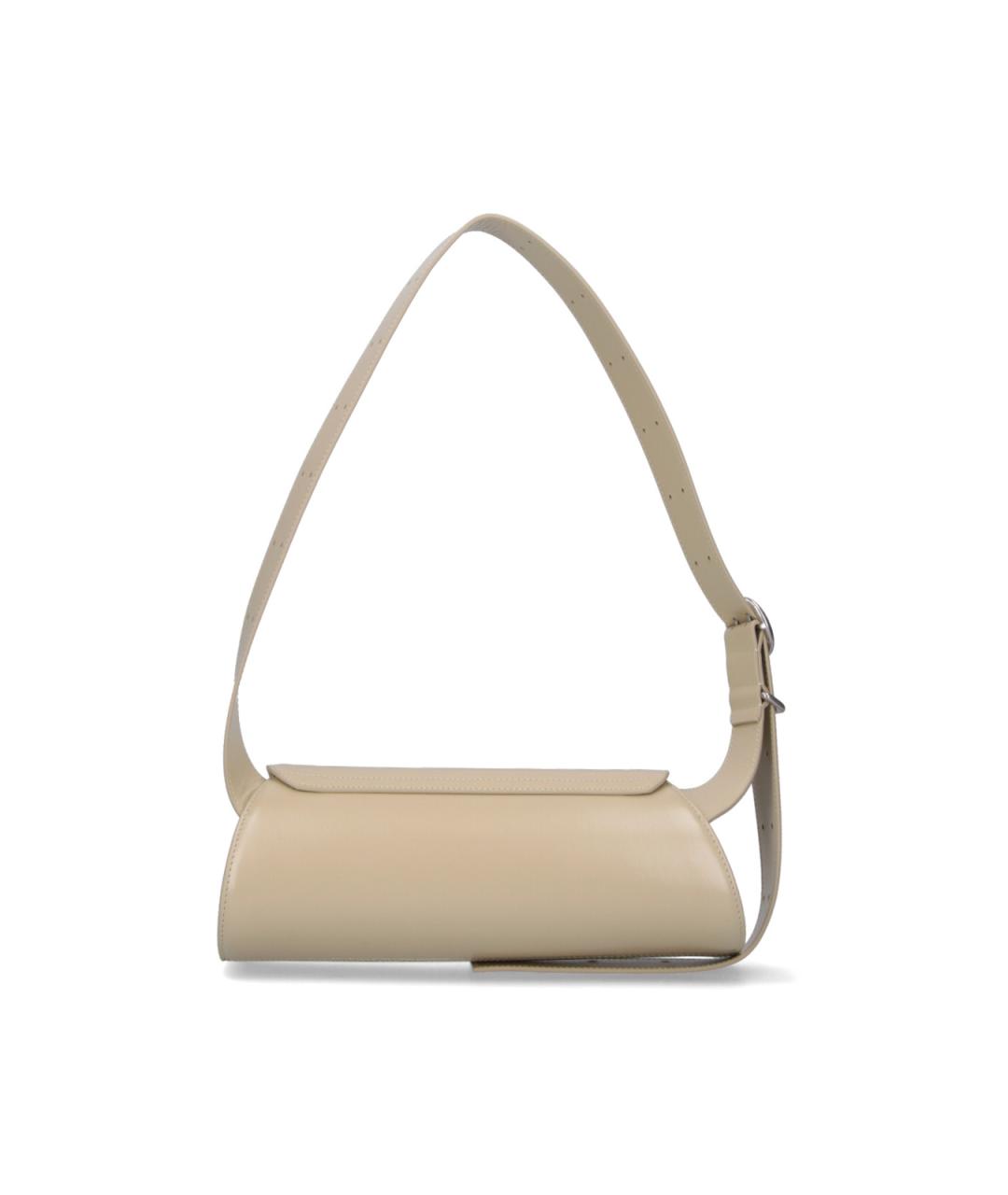 JIL SANDER Бежевая кожаная сумка через плечо, фото 3