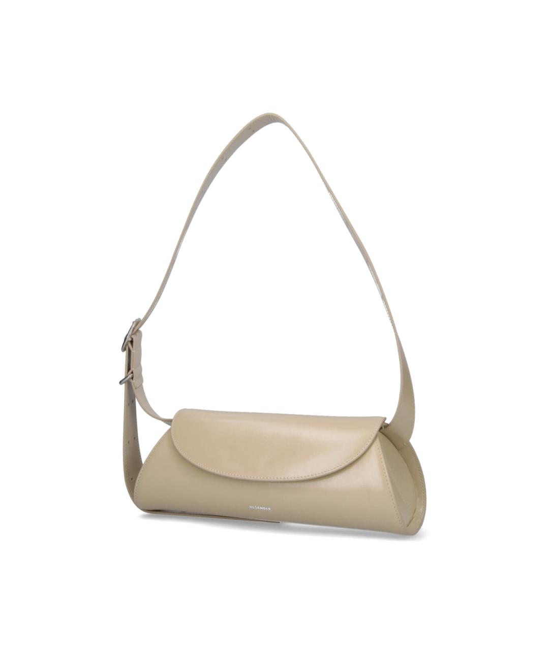 JIL SANDER Бежевая кожаная сумка через плечо, фото 2