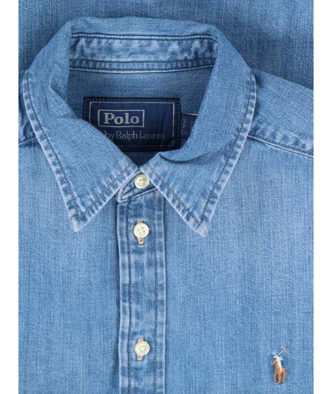 POLO RALPH LAUREN Синяя хлопковая рубашка, фото 3