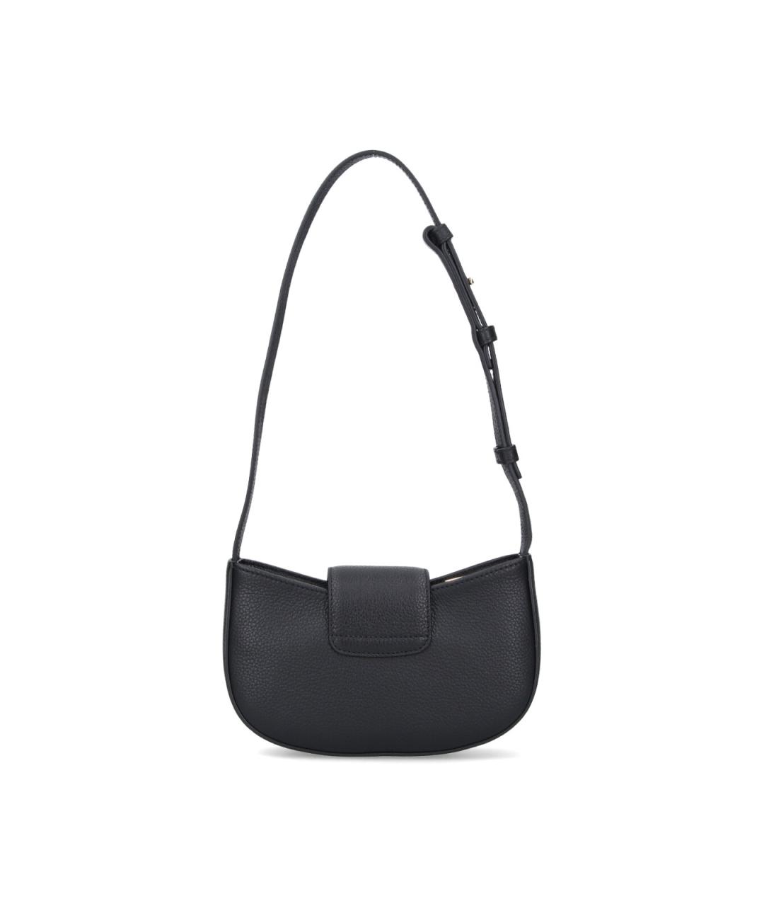 FERRAGAMO Черная кожаная сумка через плечо, фото 3