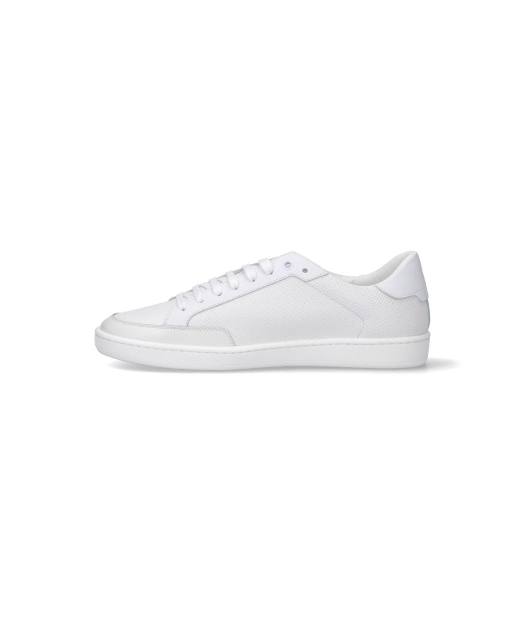 SAINT LAURENT Белые кожаные низкие кроссовки / кеды, фото 3