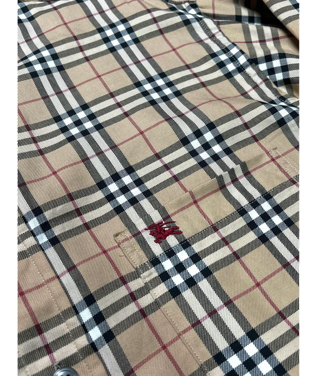 BURBERRY Коричневая хлопковая кэжуал рубашка, фото 4