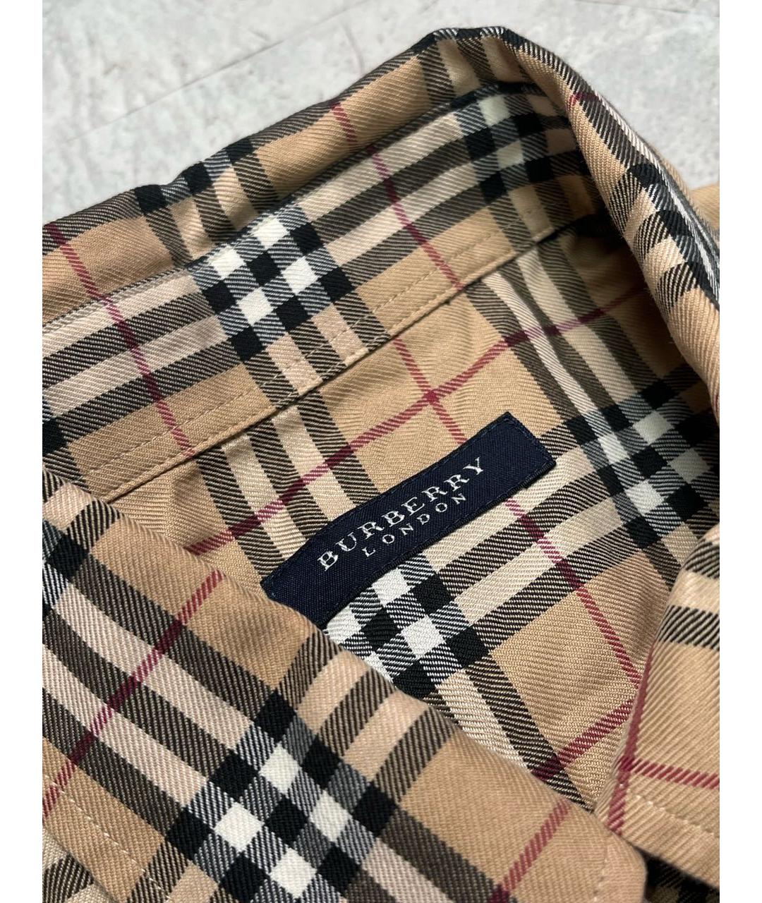 BURBERRY Коричневая хлопковая кэжуал рубашка, фото 3