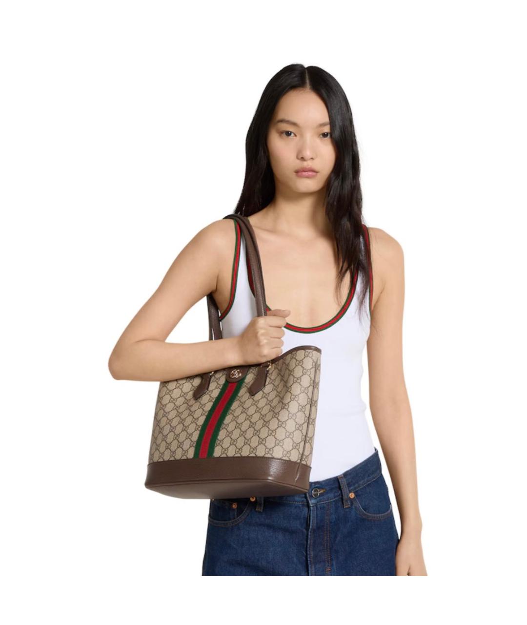 GUCCI Бежевая сумка тоут, фото 3