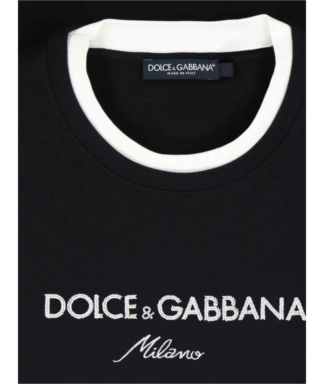 DOLCE&GABBANA Черная хлопковая футболка, фото 3