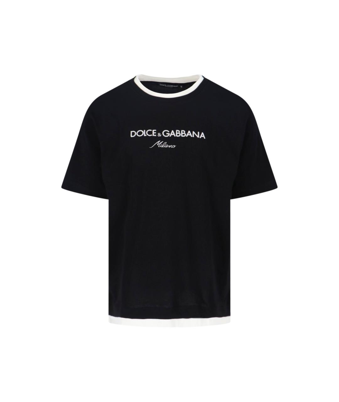 DOLCE&GABBANA Черная хлопковая футболка, фото 1