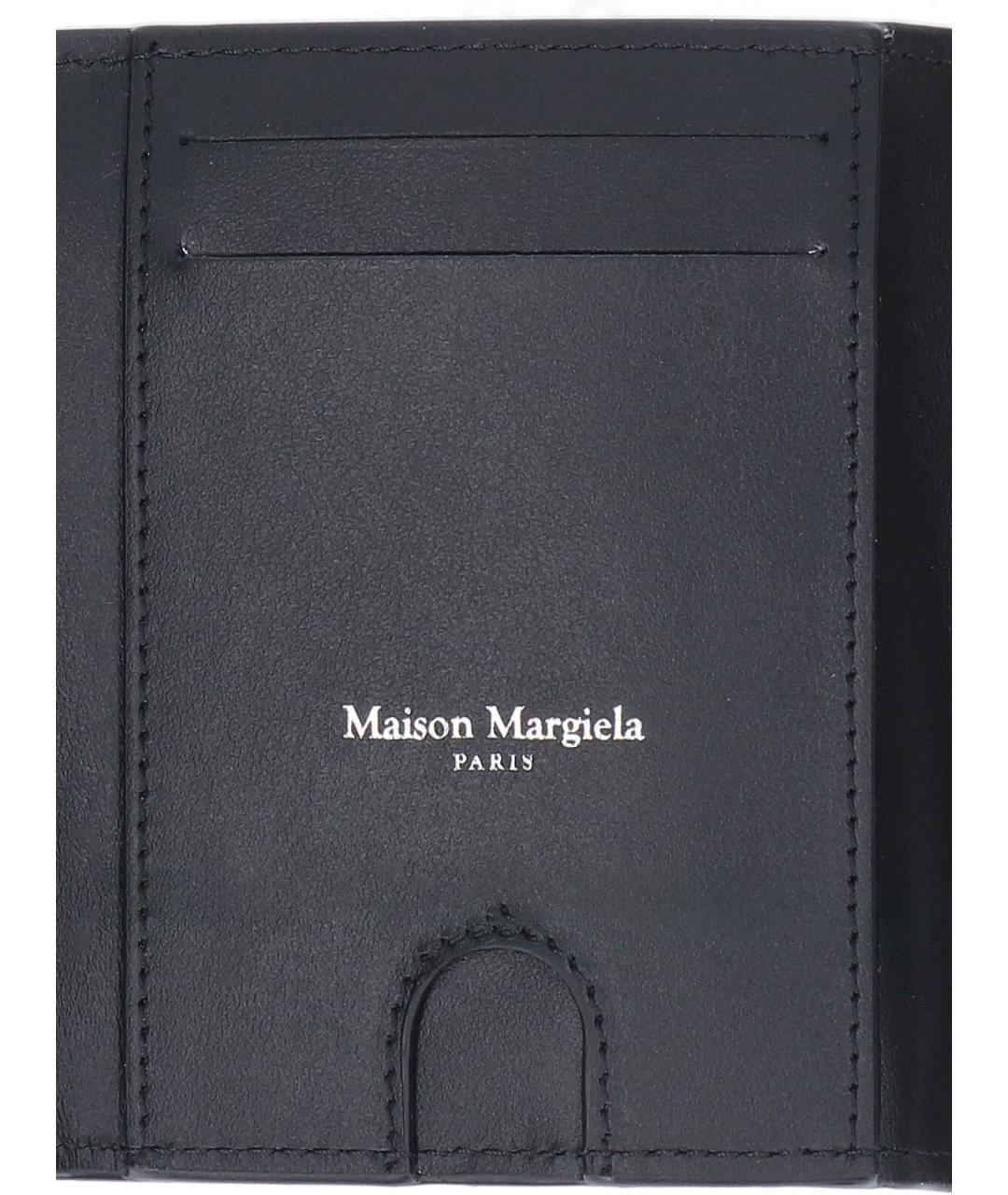 MAISON MARGIELA Черный кожаный кошелек, фото 4