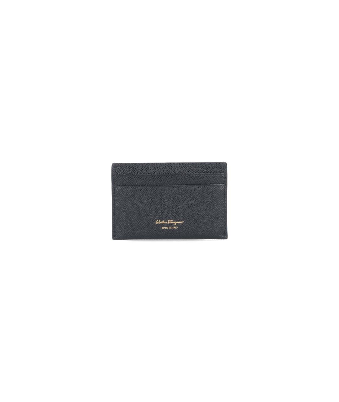 FERRAGAMO Черный кожаный кардхолдер, фото 2