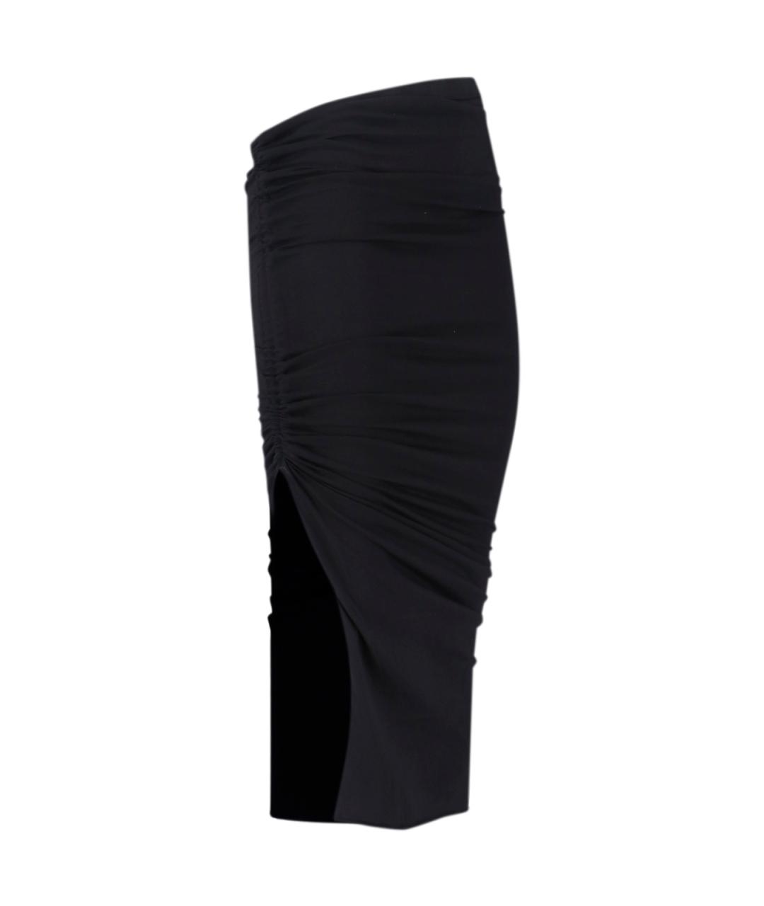 RICK OWENS DRKSHDW Черная хлопковая юбка миди, фото 3