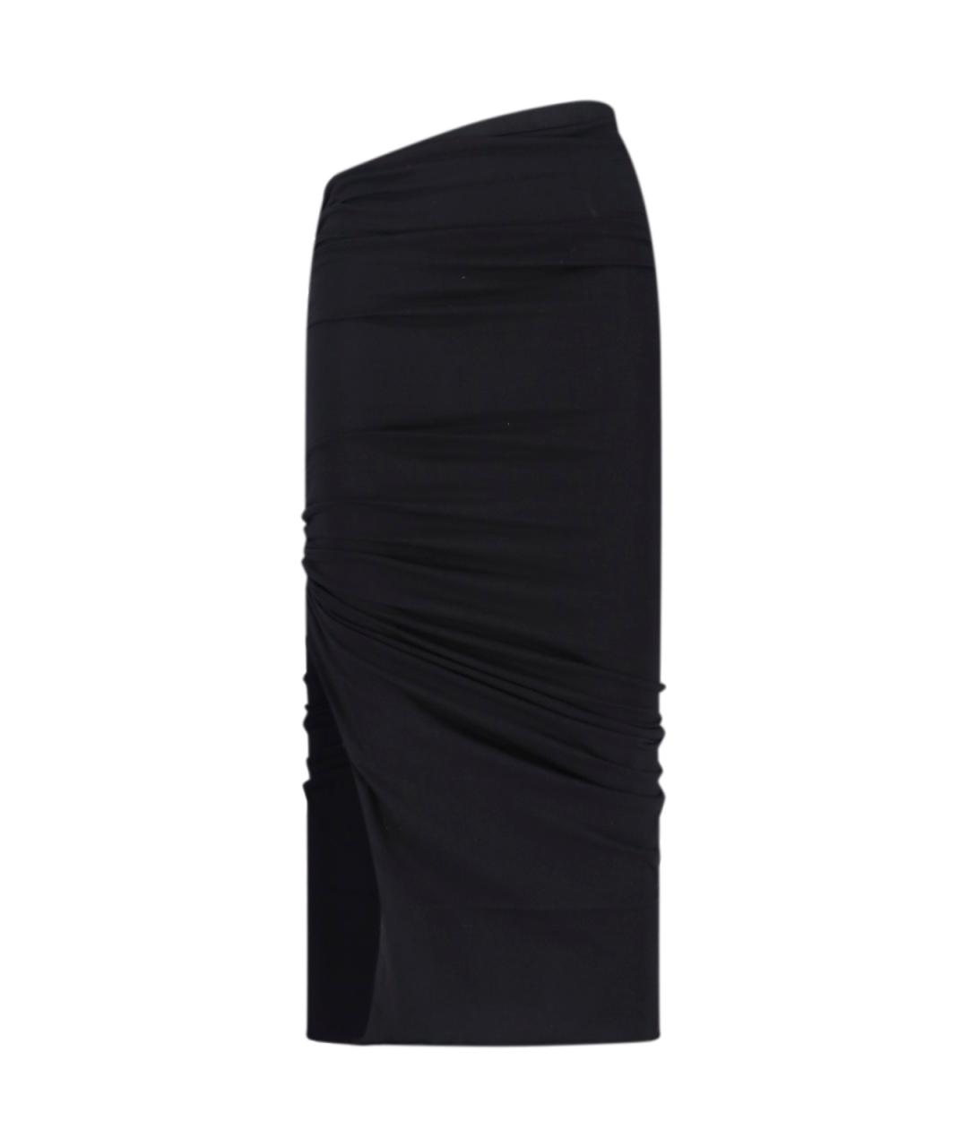 RICK OWENS DRKSHDW Черная хлопковая юбка миди, фото 1