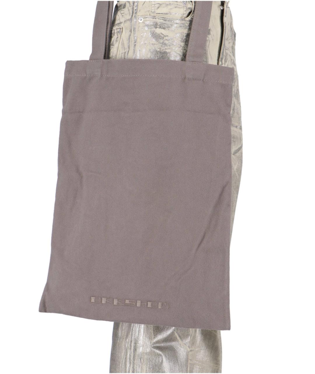 RICK OWENS DRKSHDW Серебряные хлопковые джинсы клеш, фото 4