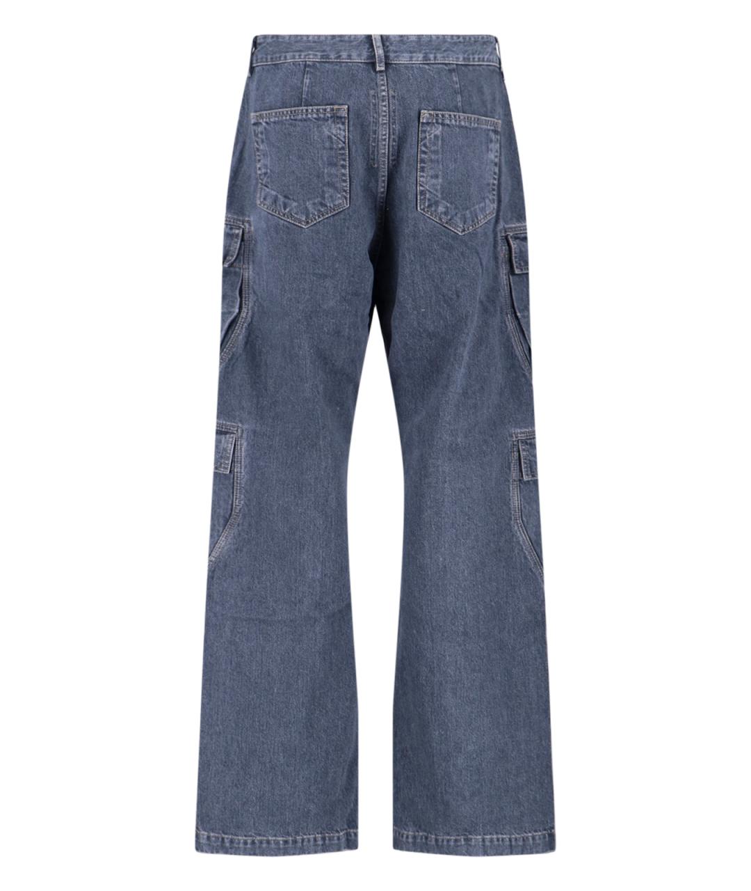 RICK OWENS DRKSHDW Синие хлопковые прямые джинсы, фото 2