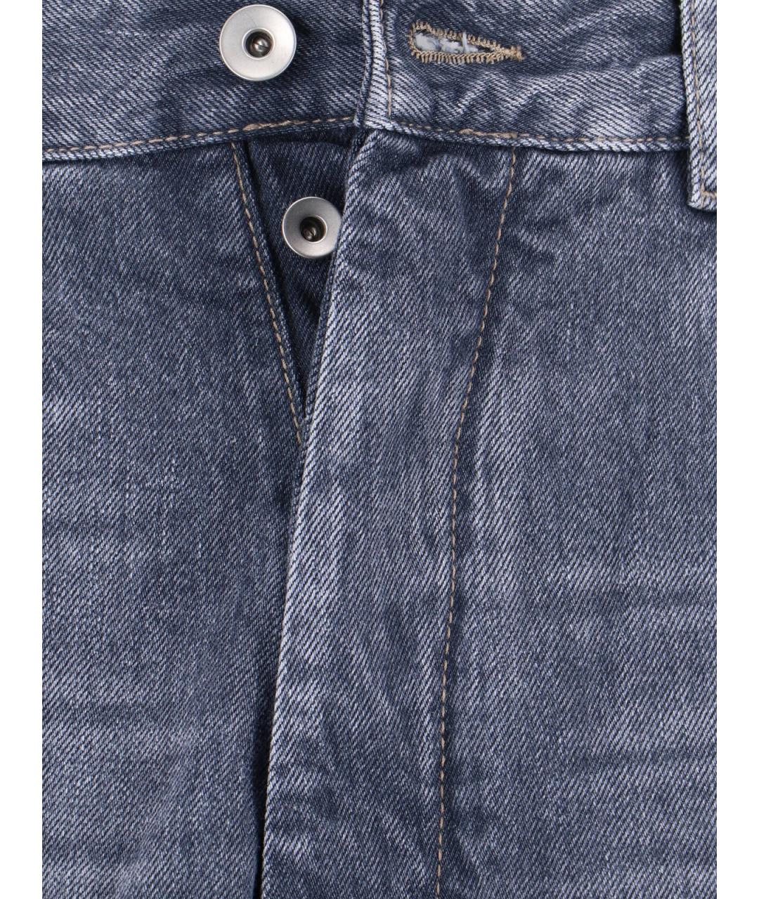 RICK OWENS DRKSHDW Синие хлопковые прямые джинсы, фото 5