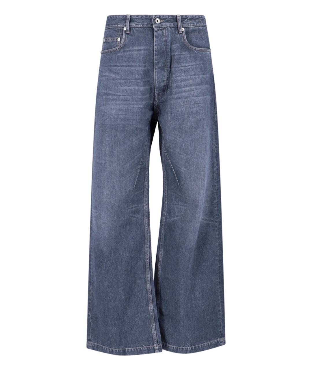 RICK OWENS DRKSHDW Синие хлопковые прямые джинсы, фото 1