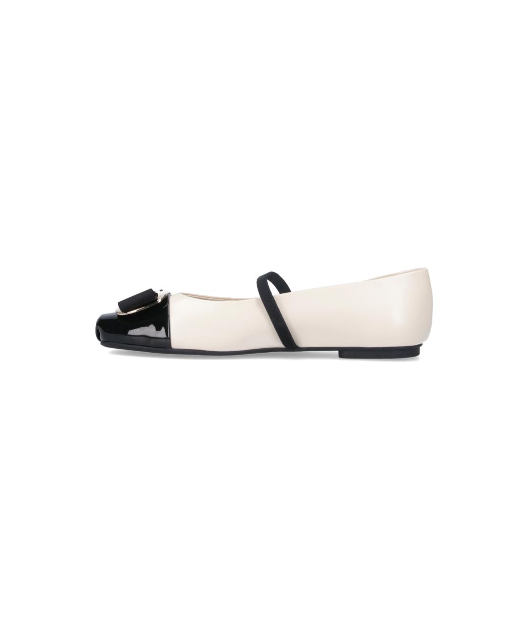 FERRAGAMO Белые кожаные балетки, фото 3