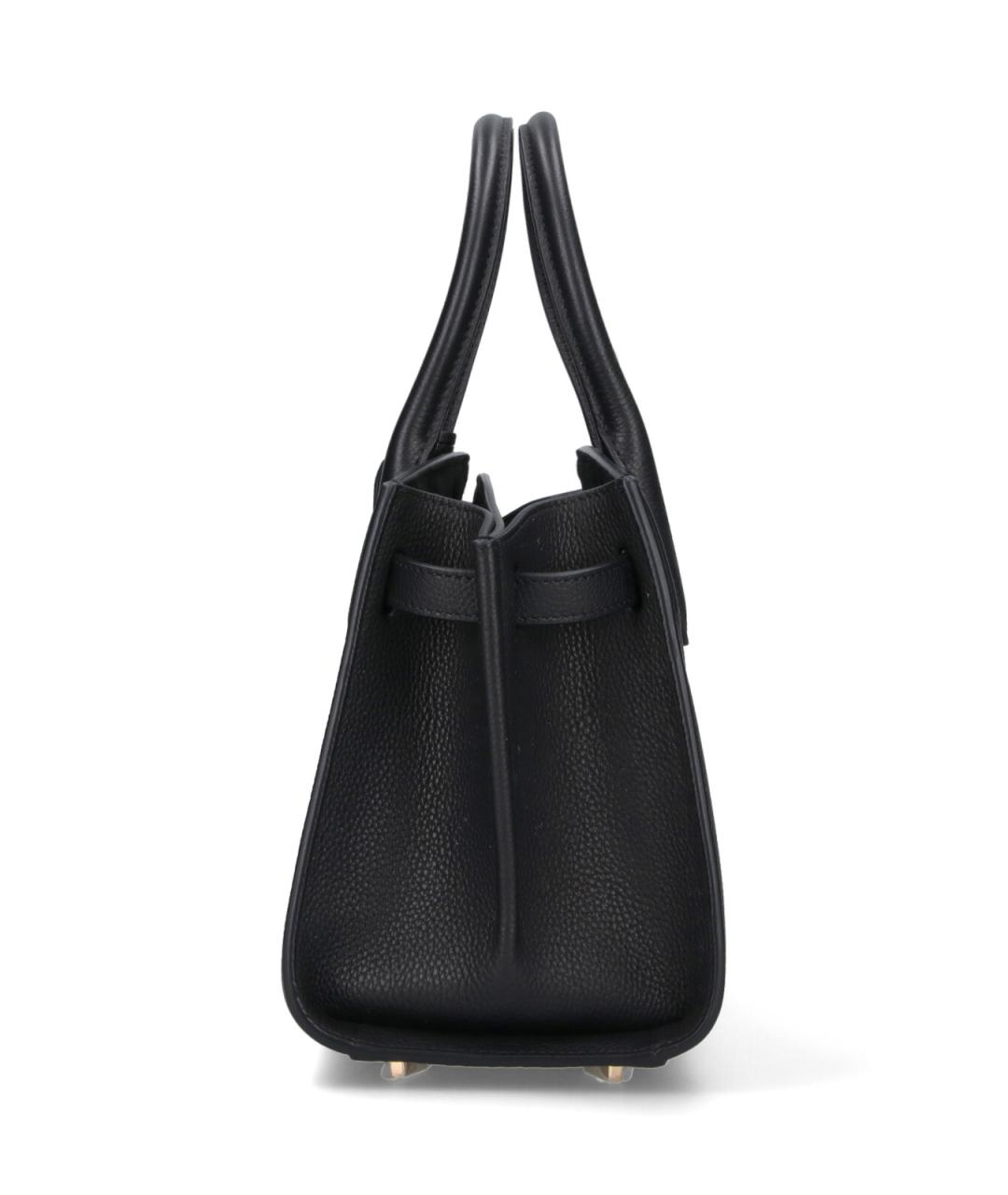 FERRAGAMO Черная кожаная сумка тоут, фото 5