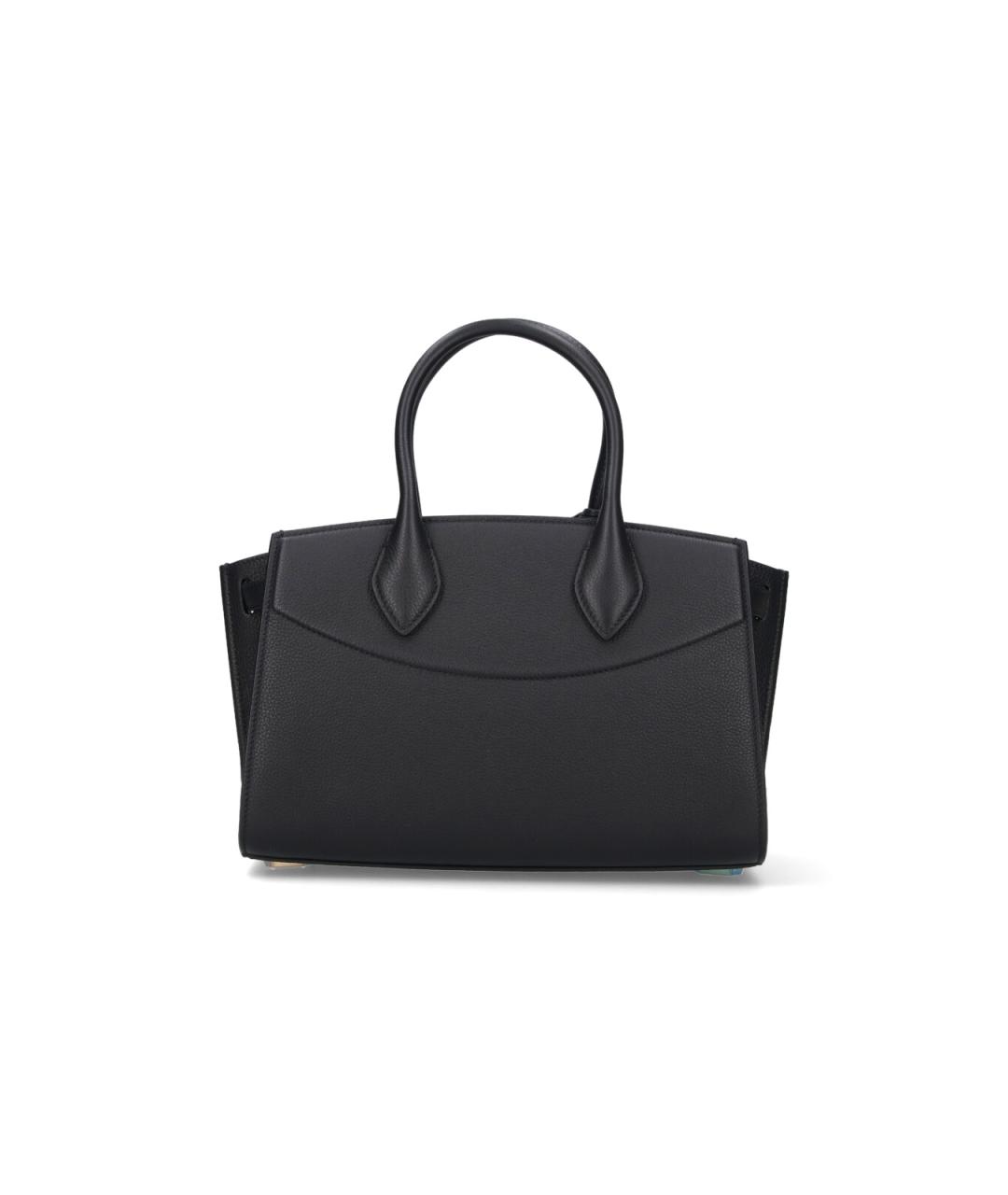 FERRAGAMO Черная кожаная сумка тоут, фото 3