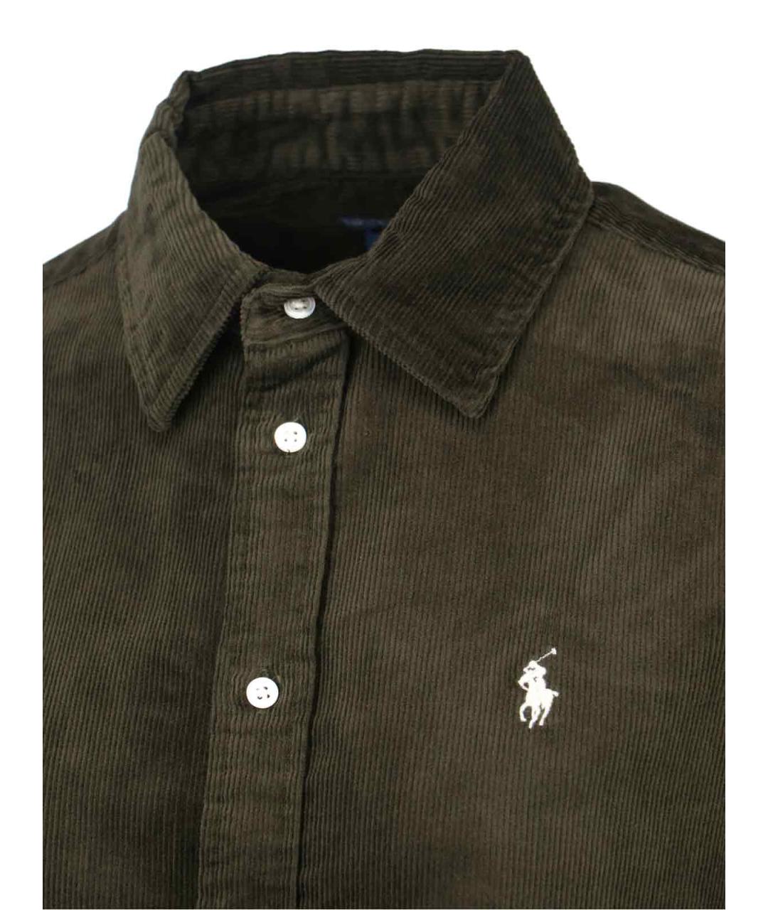 POLO RALPH LAUREN Хаки хлопковая рубашка, фото 3