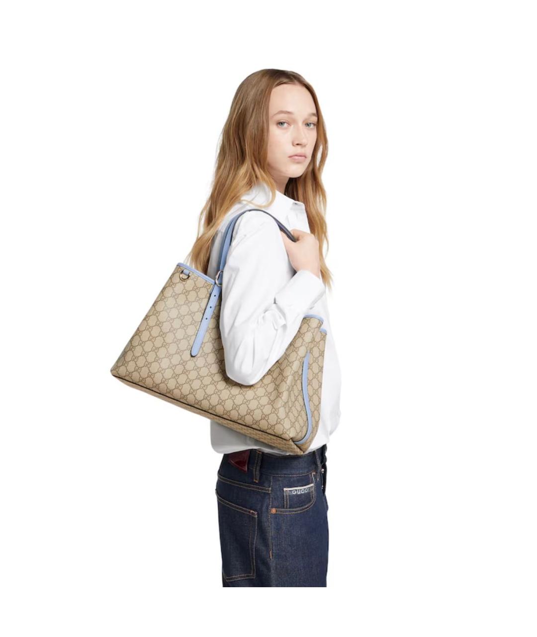 GUCCI Бежевая сумка тоут, фото 3
