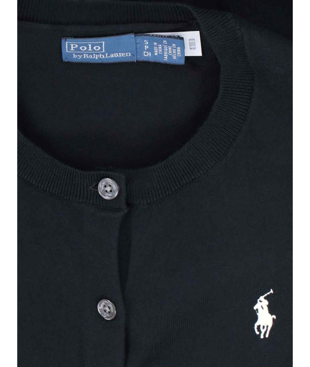 POLO RALPH LAUREN Черный хлопковый кардиган, фото 3
