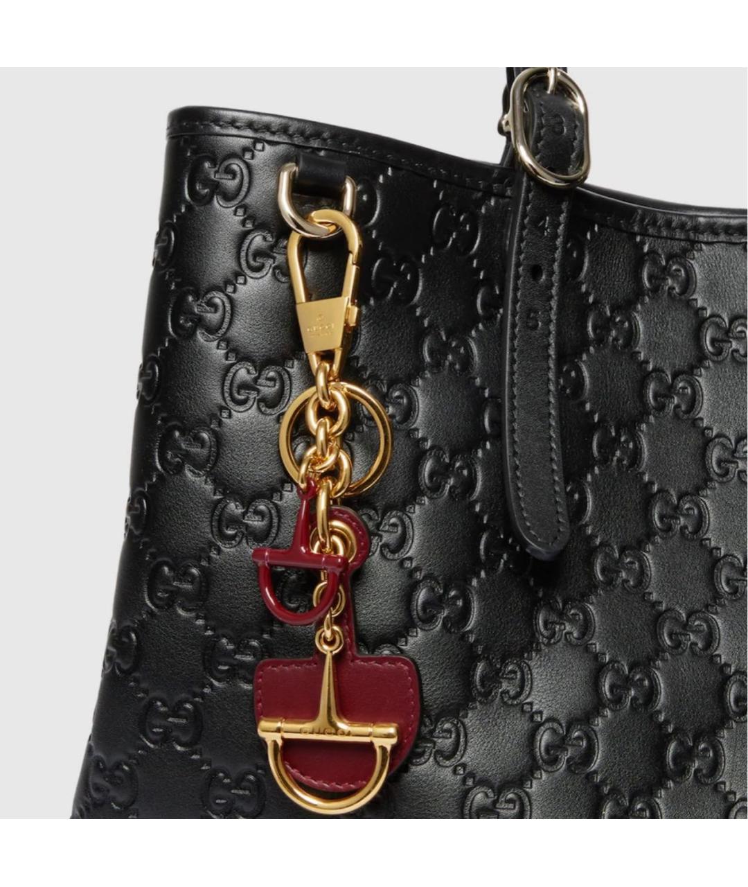 GUCCI Черная кожаная сумка тоут, фото 7