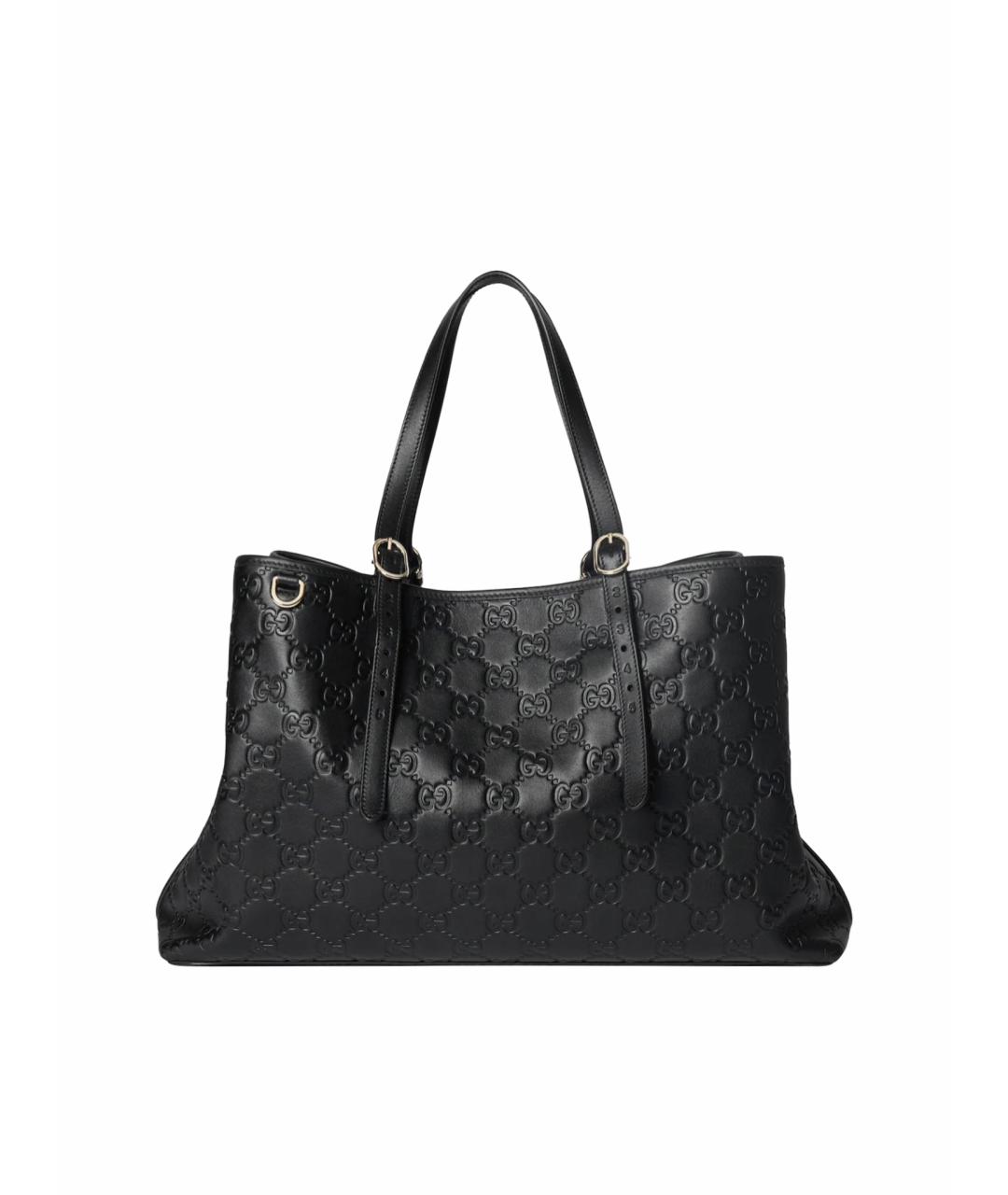GUCCI Черная кожаная сумка тоут, фото 1