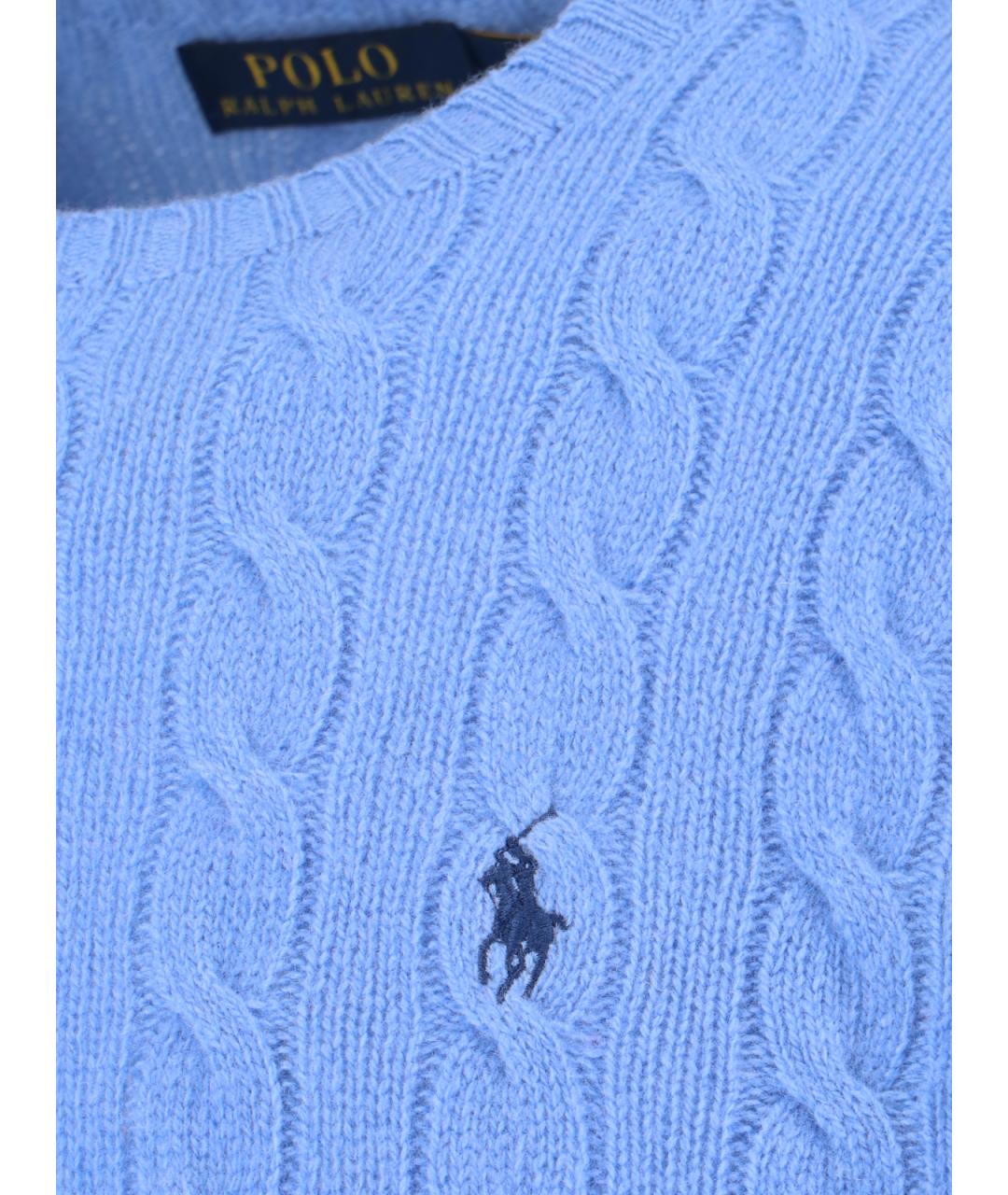 POLO RALPH LAUREN Голубой шерстяной джемпер / свитер, фото 3