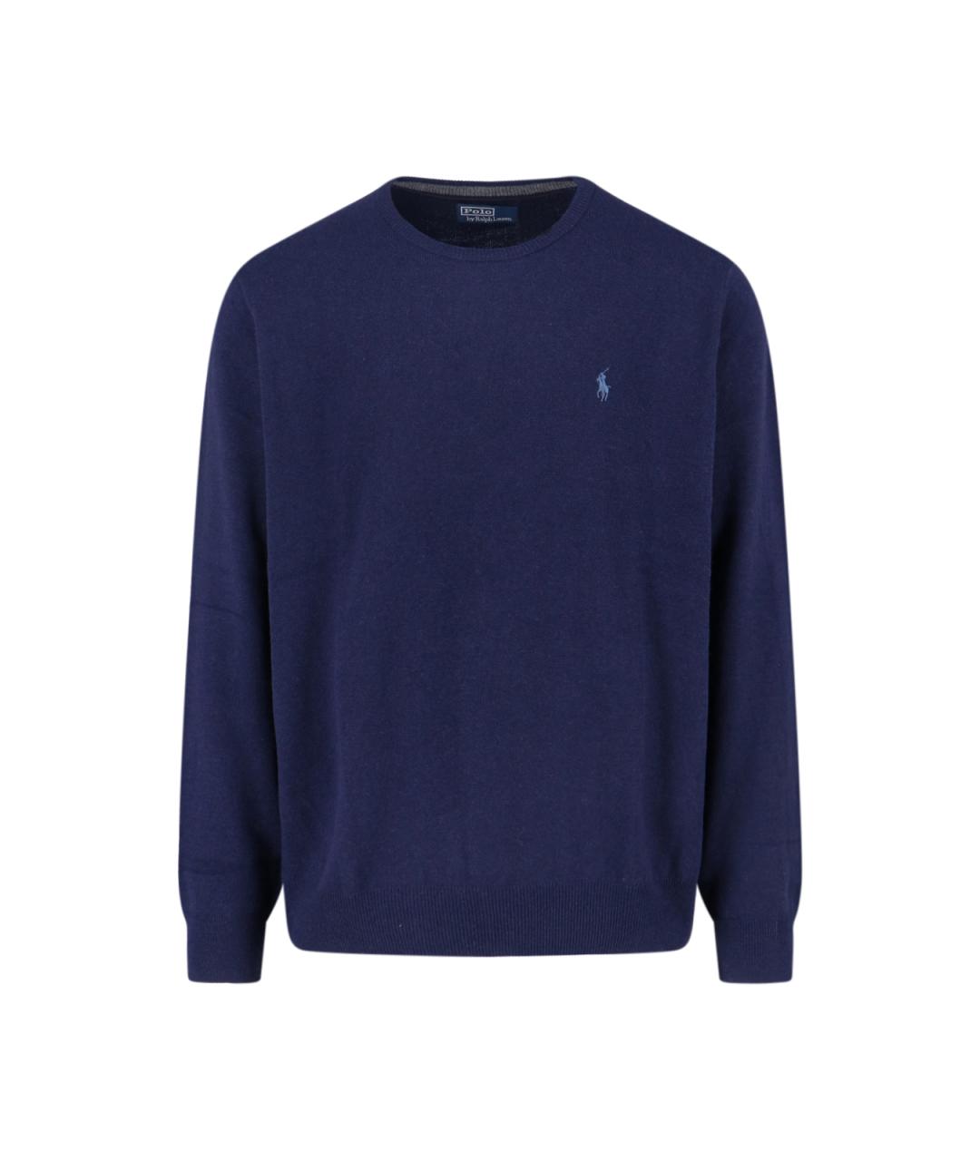 POLO RALPH LAUREN Темно-синий шерстяной джемпер / свитер, фото 1