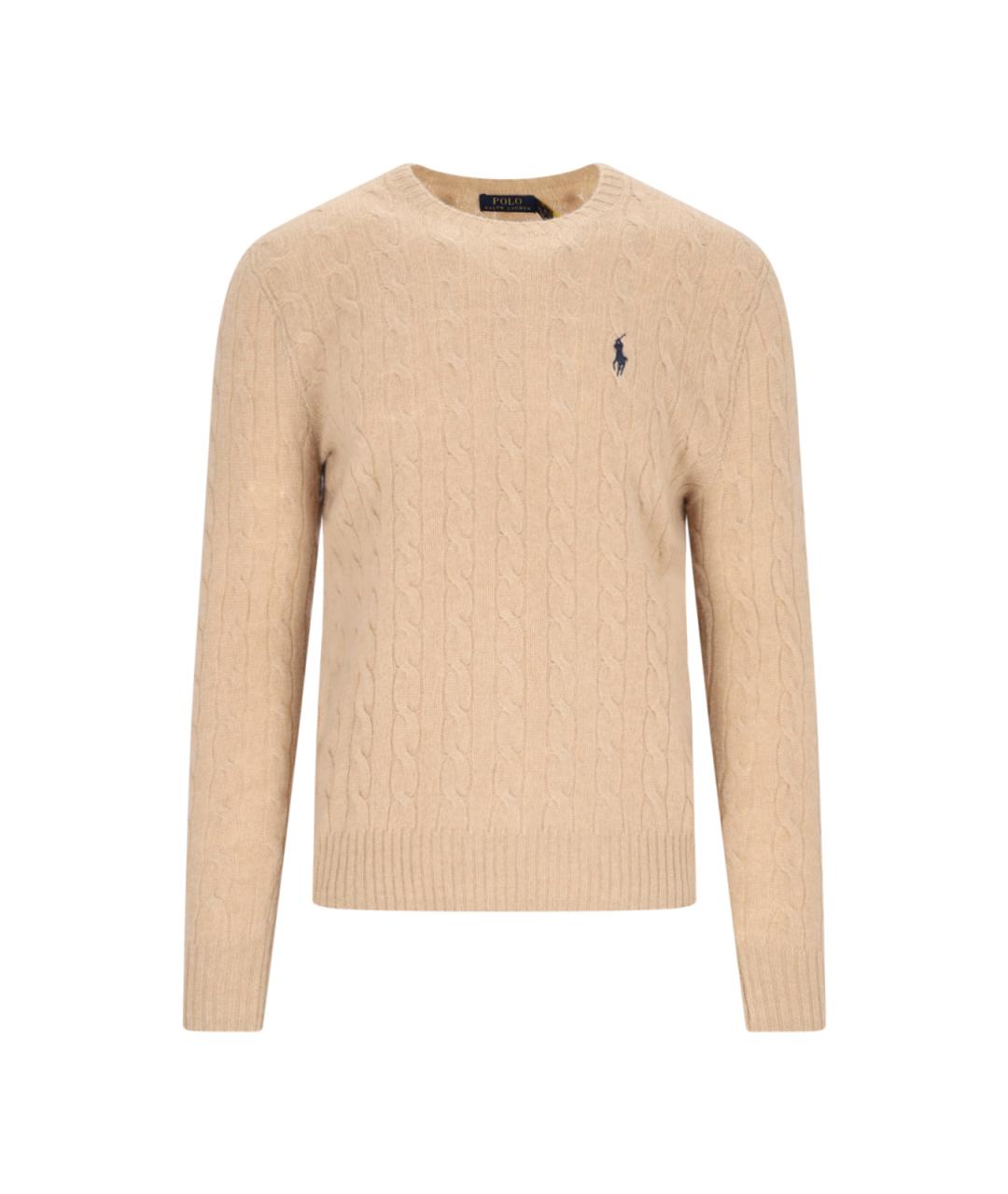 POLO RALPH LAUREN Бежевый шерстяной джемпер / свитер, фото 1