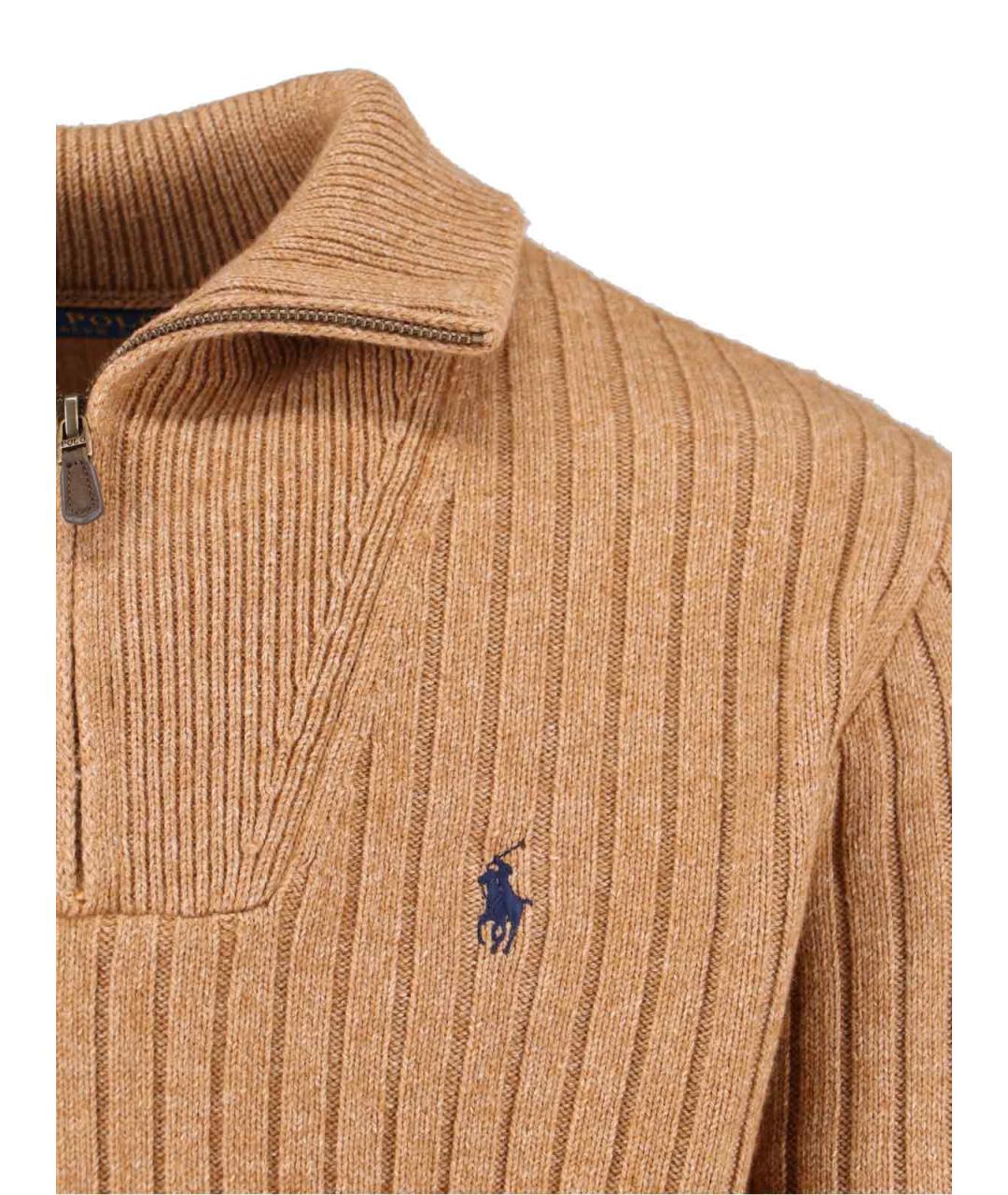 POLO RALPH LAUREN Бежевый шерстяной джемпер / свитер, фото 3