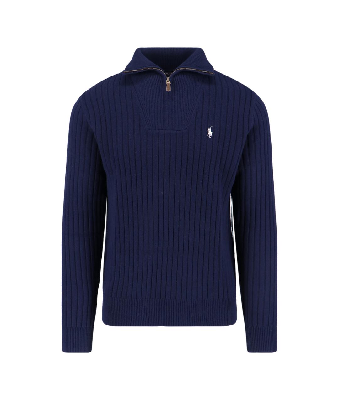 POLO RALPH LAUREN Темно-синий шерстяной джемпер / свитер, фото 1