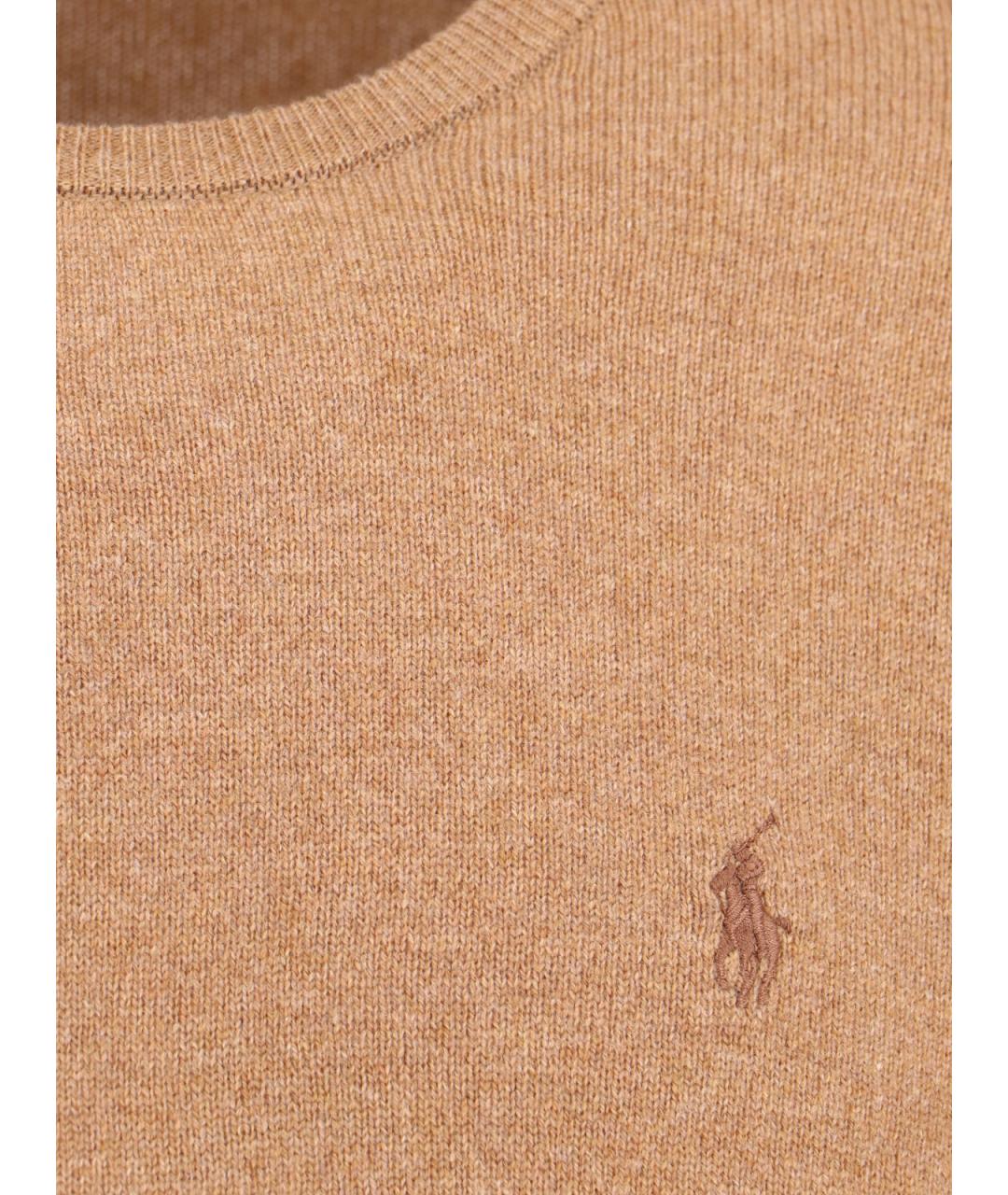 POLO RALPH LAUREN Бежевый шерстяной джемпер / свитер, фото 3