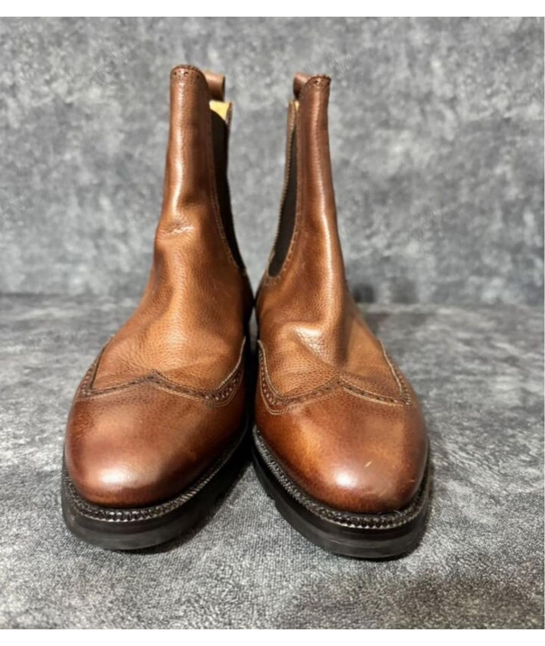 KITON Коричневые кожаные низкие ботинки, фото 3