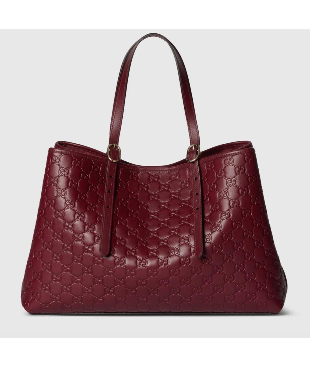 GUCCI Красная кожаная сумка тоут, фото 4