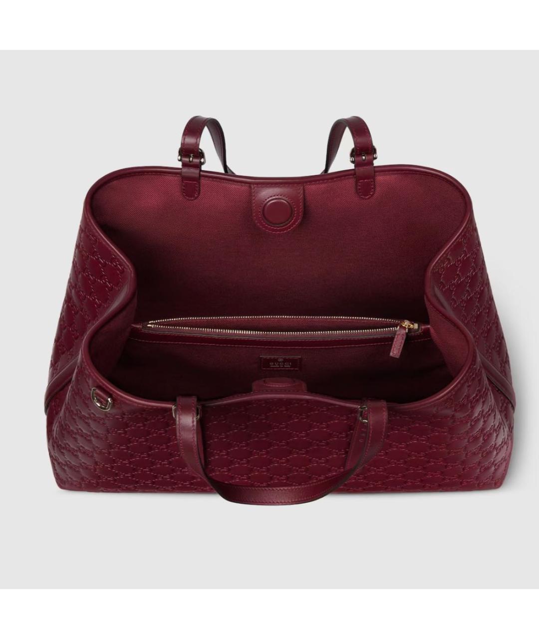 GUCCI Красная кожаная сумка тоут, фото 6