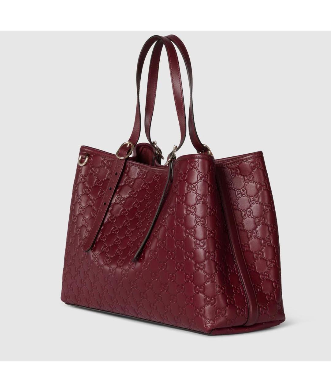 GUCCI Красная кожаная сумка тоут, фото 2
