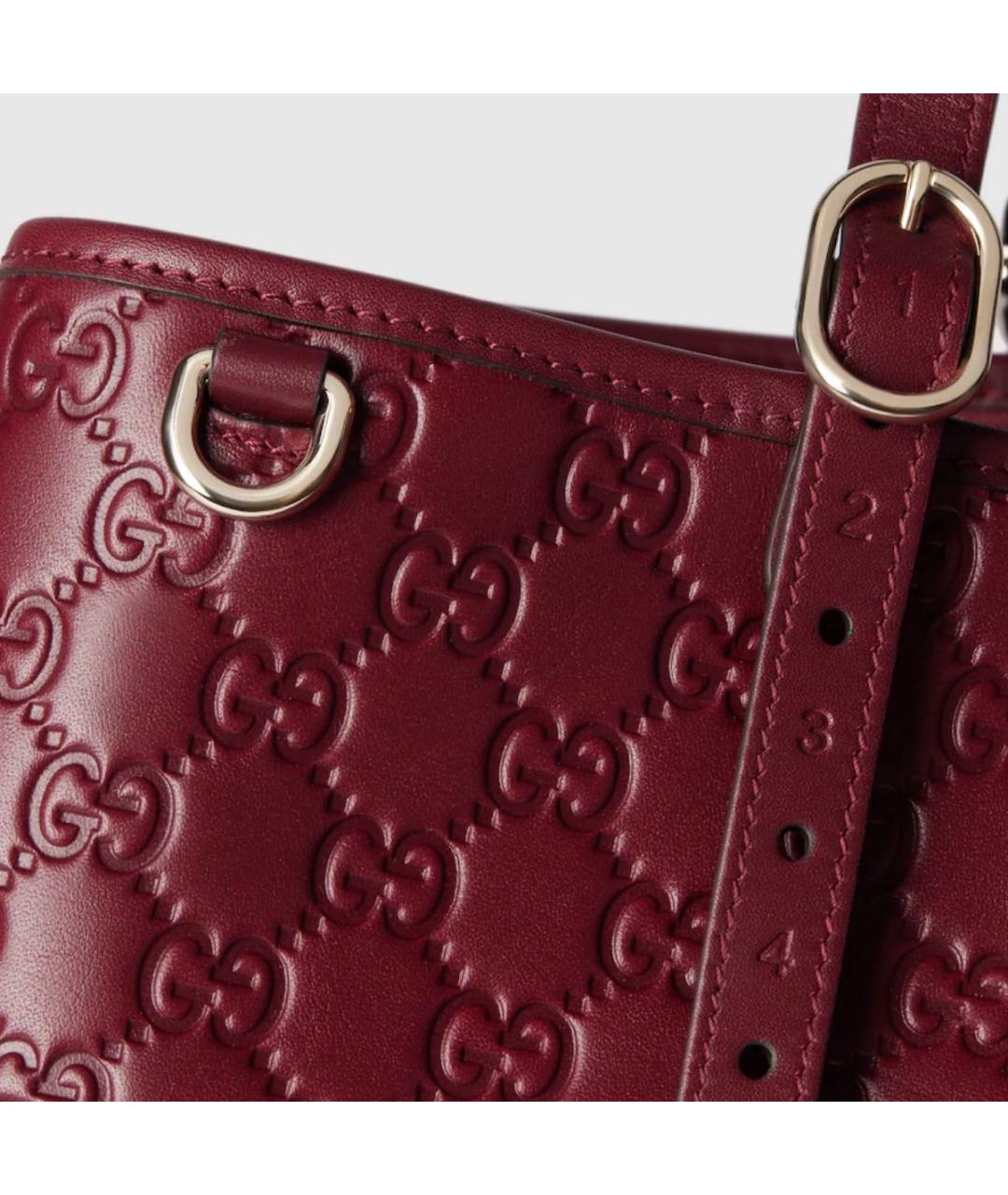 GUCCI Красная кожаная сумка тоут, фото 3