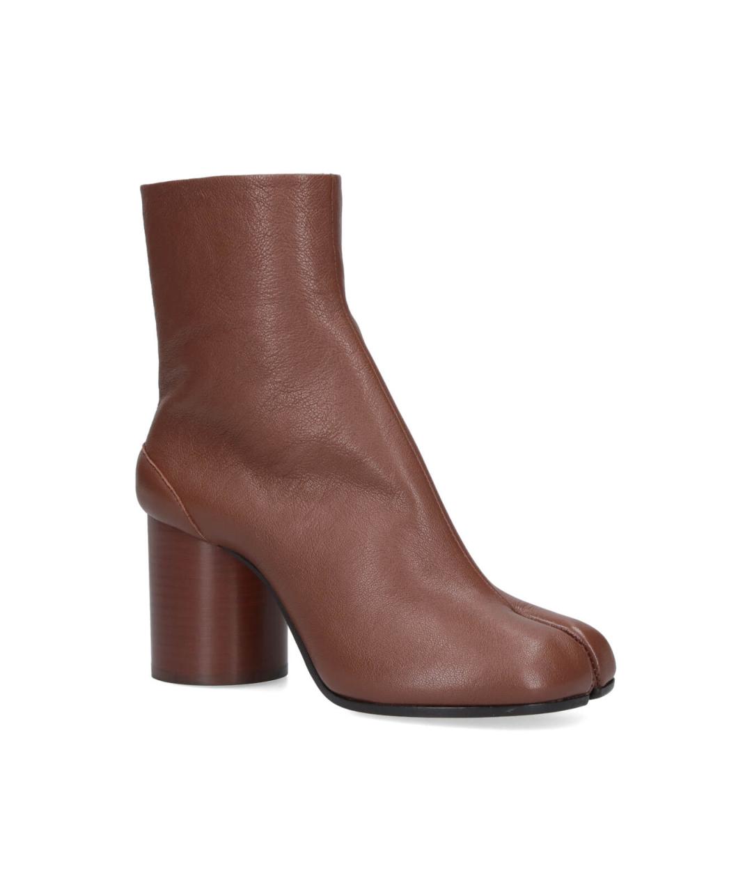 MAISON MARGIELA Коричневые кожаные сапоги, фото 2