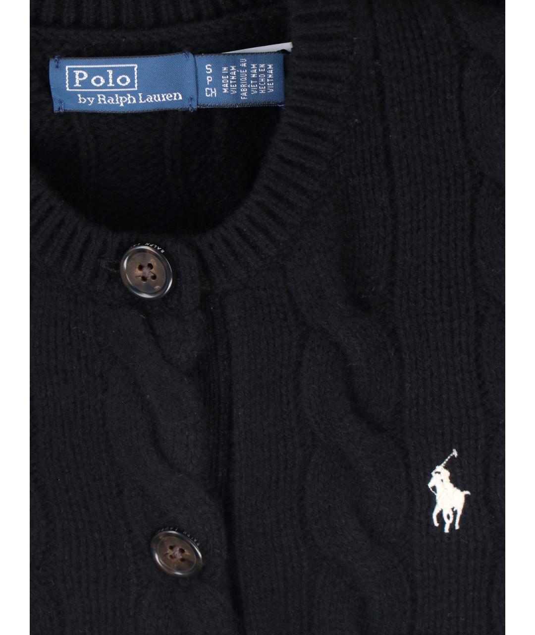 POLO RALPH LAUREN Черный шерстяной кардиган, фото 3